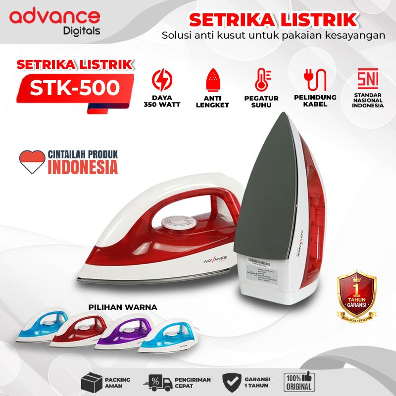 Advance Digitals Setrika Listrik Electric Iron Anti Lengket Hemat Daya 350 Watt STK-500