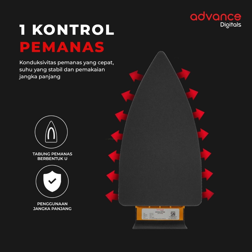 Advance Digitals Setrika Listrik Dry Iron STK-510 Anti Lengket Garansi 1 Tahun