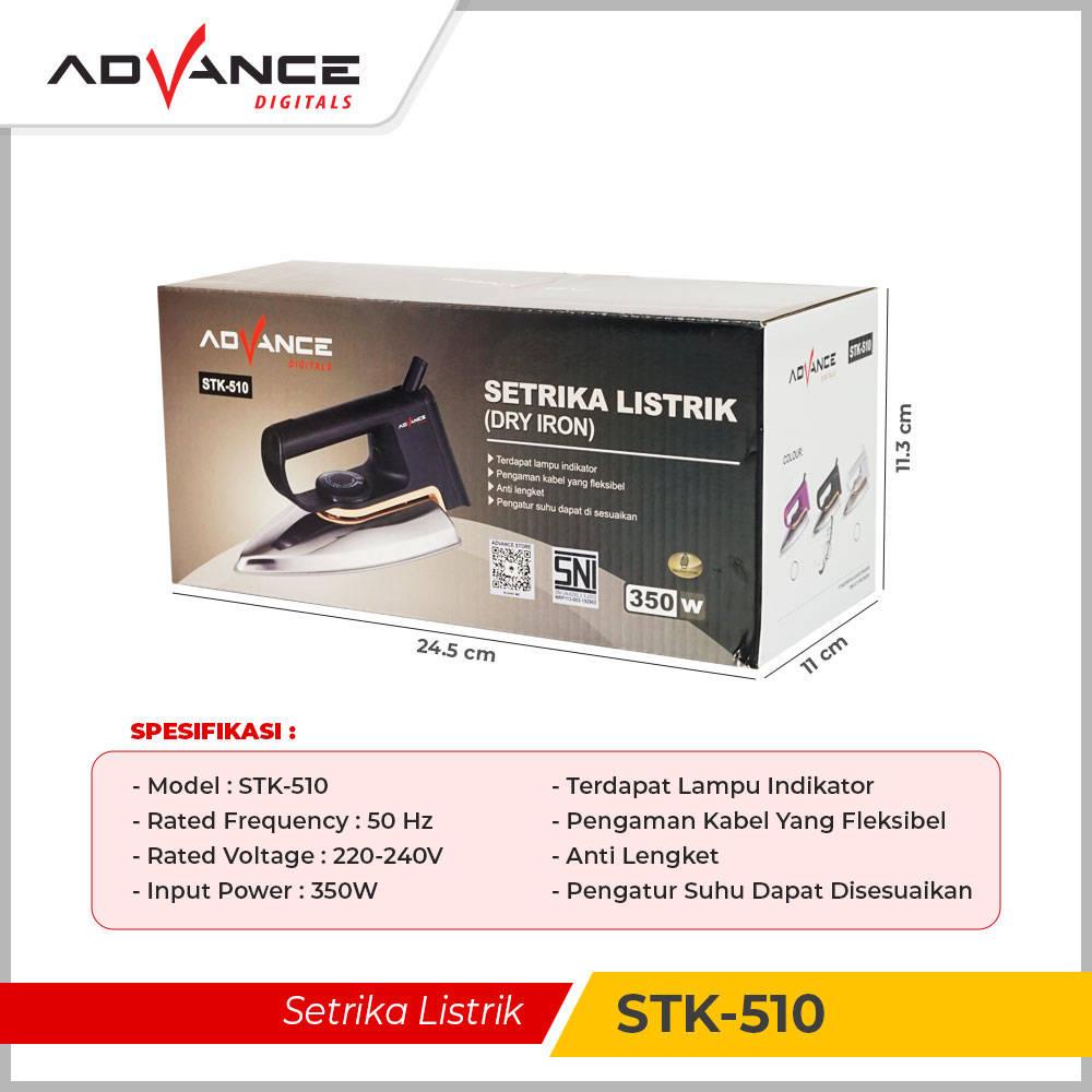 Advance Digitals Setrika Listrik Dry Iron STK-510 Anti Lengket Garansi 1 Tahun
