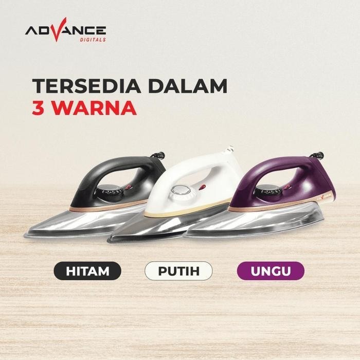 Advance Digitals STK-520 Setrika Listrik (Dry Iron) Anti Lengket 350 Watt Hemat Listrik Garansi Resmi