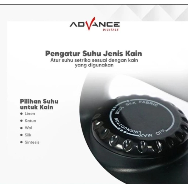 Advance Digitals STK-520 Setrika Listrik (Dry Iron) Anti Lengket 350 Watt Hemat Listrik Garansi Resmi