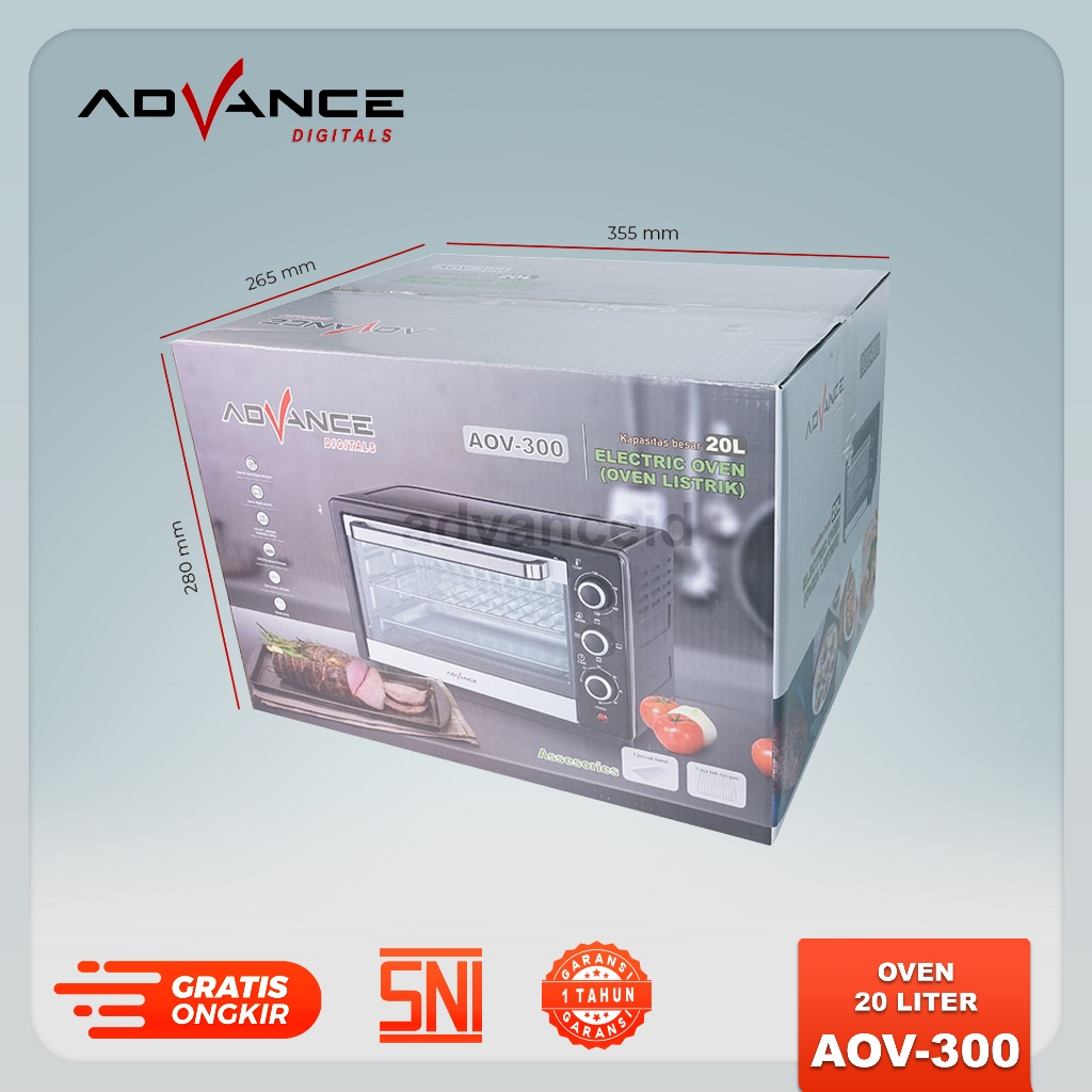 Advance Digitals Oven Listrik Serbaguna AOV 300 750W 20L Garansi Resmi 1 Tahun