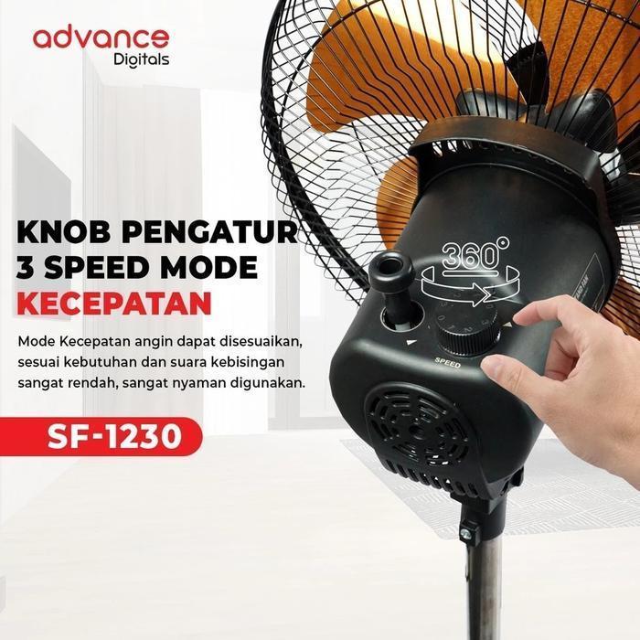 Advance Digitals SF-1230 Kipas Angin 12" 5 Baling-Baling Hemat Daya 1 Tahun Garansi Resmi
