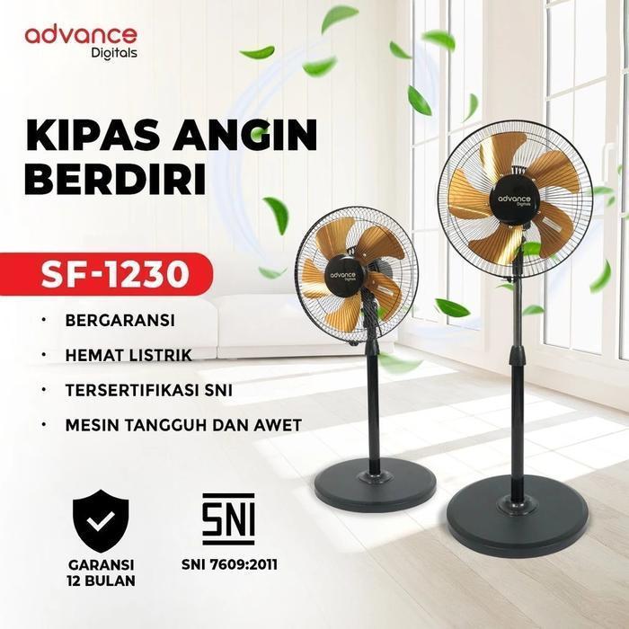 Advance Digitals SF-1230 Kipas Angin 12" 5 Baling-Baling Hemat Daya 1 Tahun Garansi Resmi