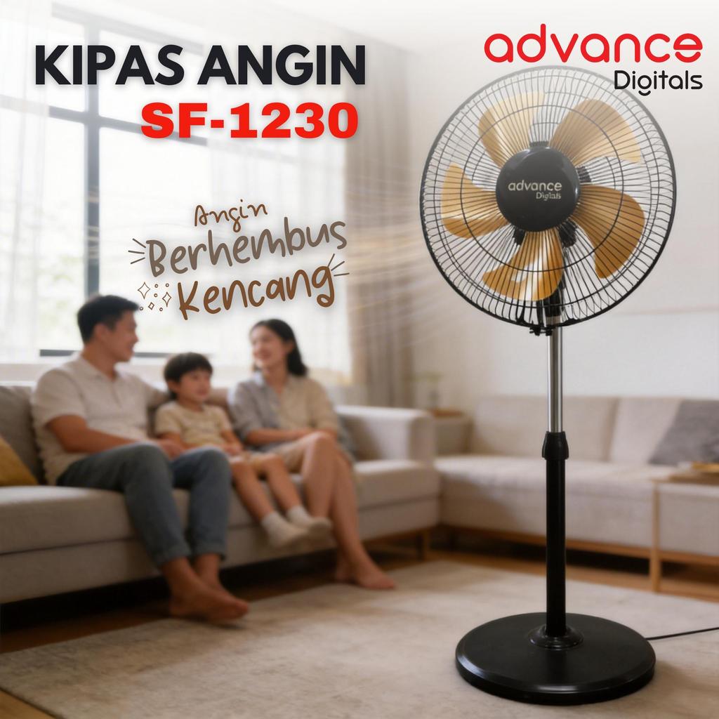 Advance Digitals SF-1230 Kipas Angin 12" 5 Baling-Baling Hemat Daya 1 Tahun Garansi Resmi