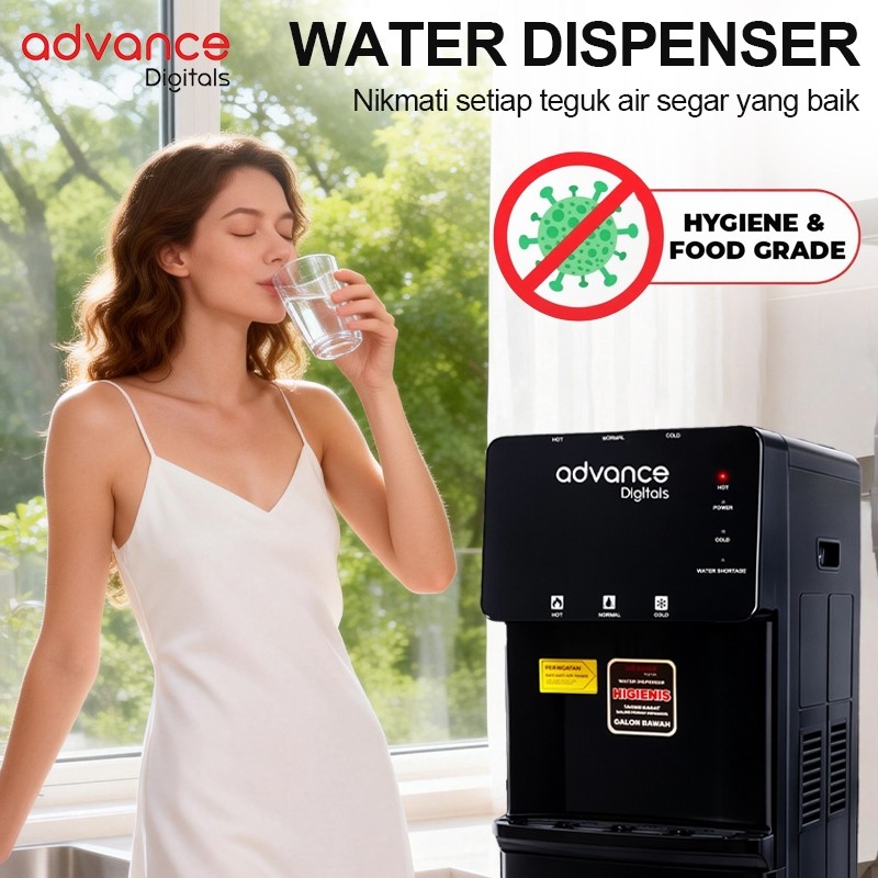 Advance Digitals DS-4118 Water Dispenser Air Galon Bawah 3in1 Hot Cool Fresh Daya 450 Watt Garansi Resmi 1 Tahun