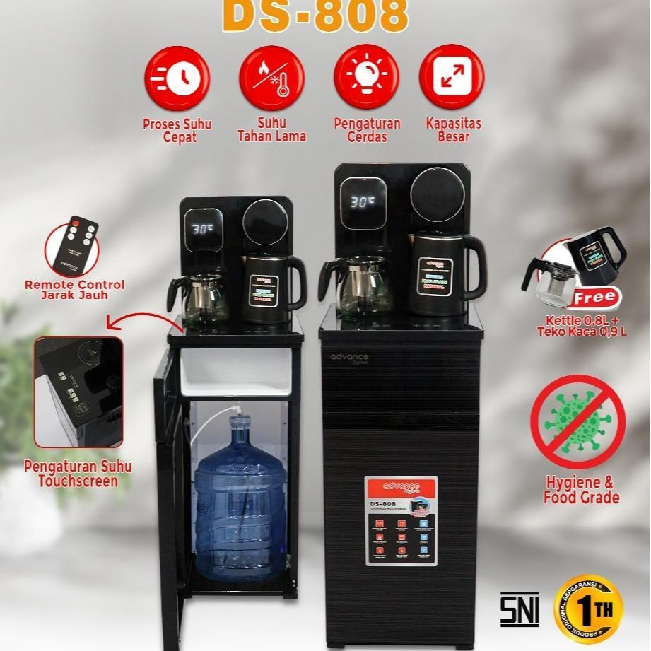 Advance Digitals DS-808 Water Dispenser Air Galon Bawah 3in1 Hot Cool Fresh Paylater Daya Maksimal 690 Watt Garansi Resmi 1 Tahun Free Ketel dan Teko Kaca