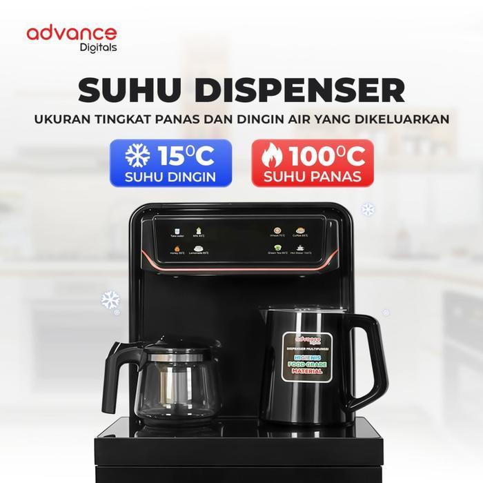 Advance Digitals DS-908 Water Dispenser Air Galon Bawah 3in1 Hot Cool Fresh Paylater Daya Maksimal 600 Watt Garansi Resmi 1 Tahun Free Ketel dan Teko Kaca