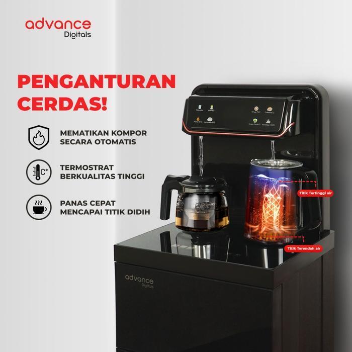 Advance Digitals DS-908 Water Dispenser Air Galon Bawah 3in1 Hot Cool Fresh Paylater Daya Maksimal 600 Watt Garansi Resmi 1 Tahun Free Ketel dan Teko Kaca