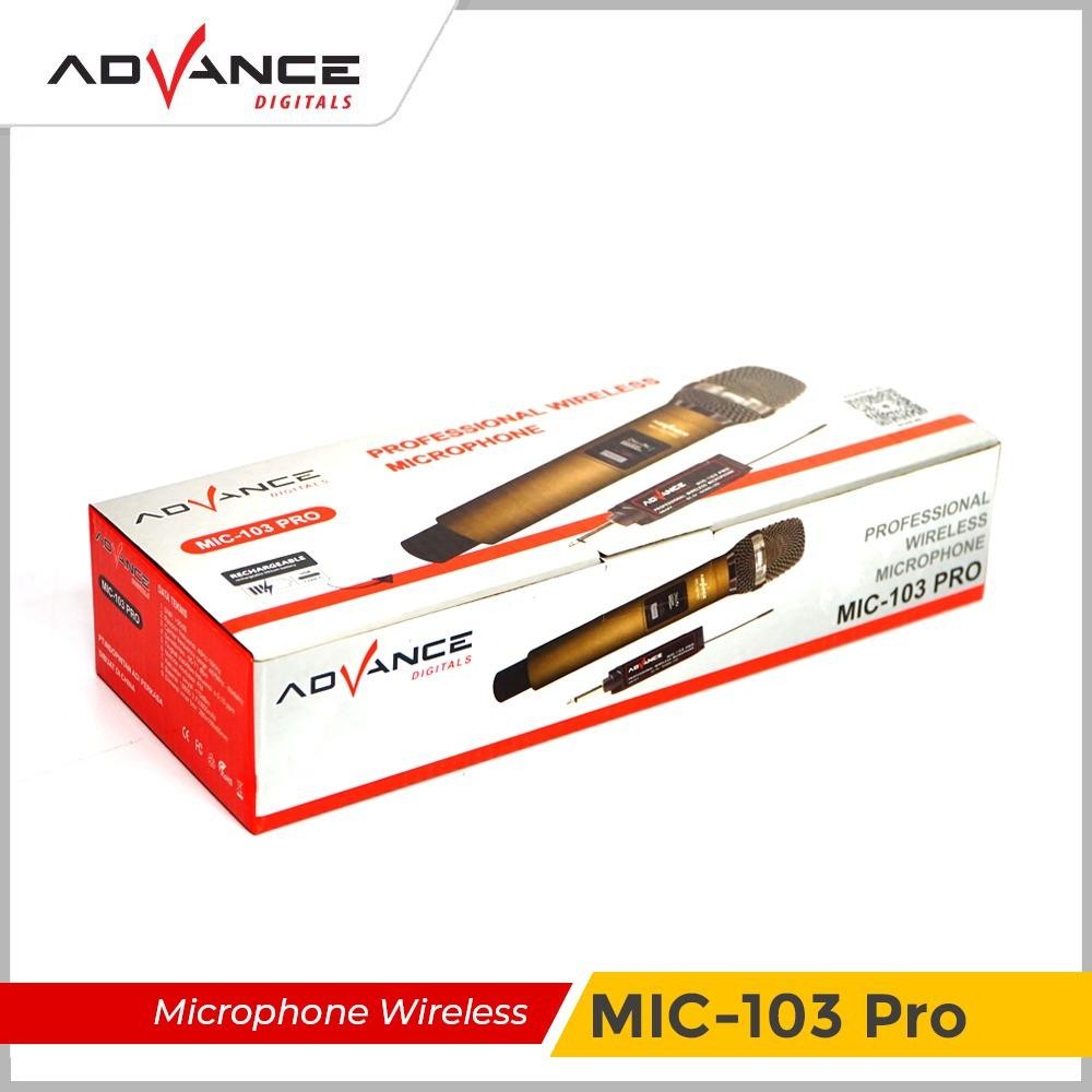 Advance Digitals Mic-103 Pro Microphone Wireless Single Recharger Led Mikrofon Garansi 12 bulan 