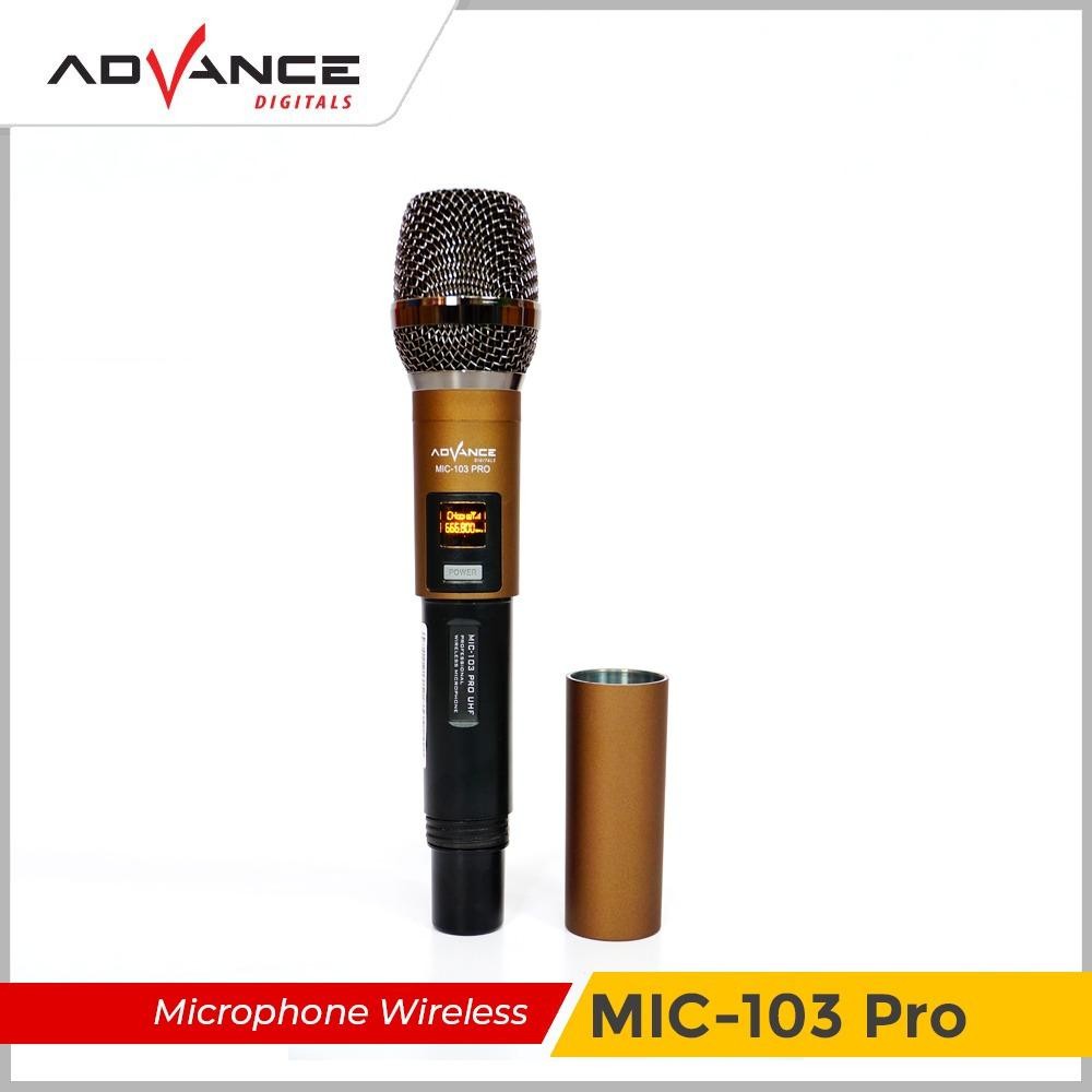 Advance Digitals Mic-103 Pro Microphone Wireless Single Recharger Led Mikrofon Garansi 12 bulan 