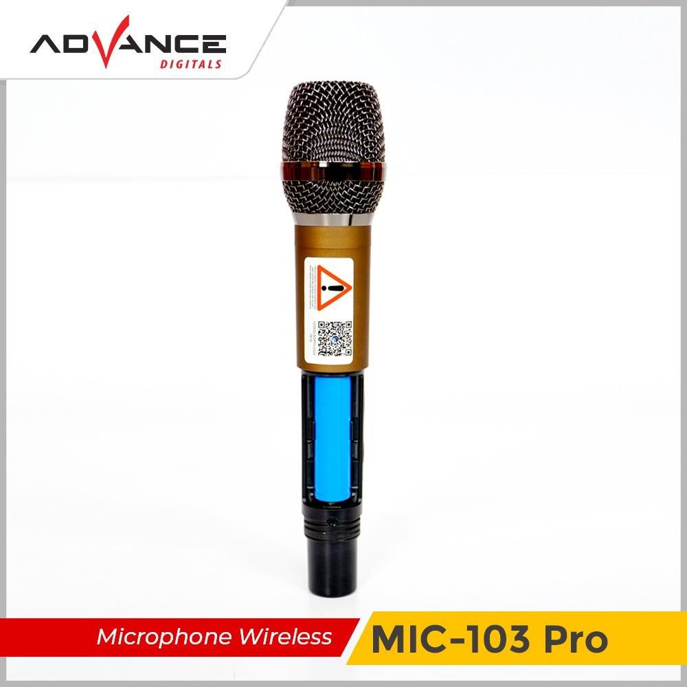 Advance Digitals Mic-103 Pro Microphone Wireless Single Recharger Led Mikrofon Garansi 12 bulan 