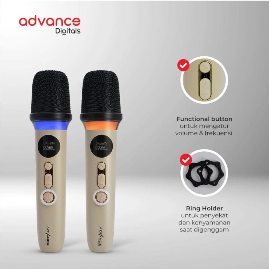 Advance Digitals Mic-U10 Wireless Microphone Dual RGB Microphone Garansi Resmi 1 Tahun Mic Lucu Mic Soundcard