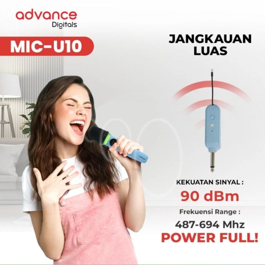 Advance Digitals Mic-U10 Wireless Microphone Dual RGB Microphone Garansi Resmi 1 Tahun Mic Lucu Mic Soundcard