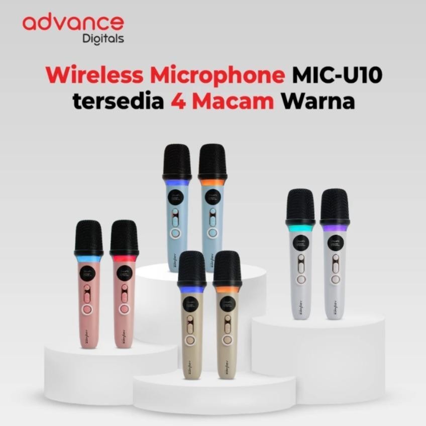 Advance Digitals Mic-U10 Wireless Microphone Dual RGB Microphone Garansi Resmi 1 Tahun Mic Lucu Mic Soundcard