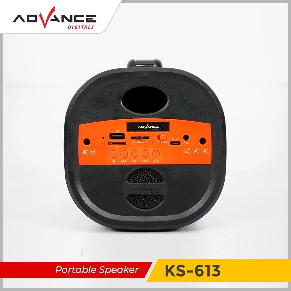 Advance Digitals KS-613 Speaker Bluetooth Portable With Mic Wireless Karaoke Recharger USB Garansi Resmi 1 Tahun