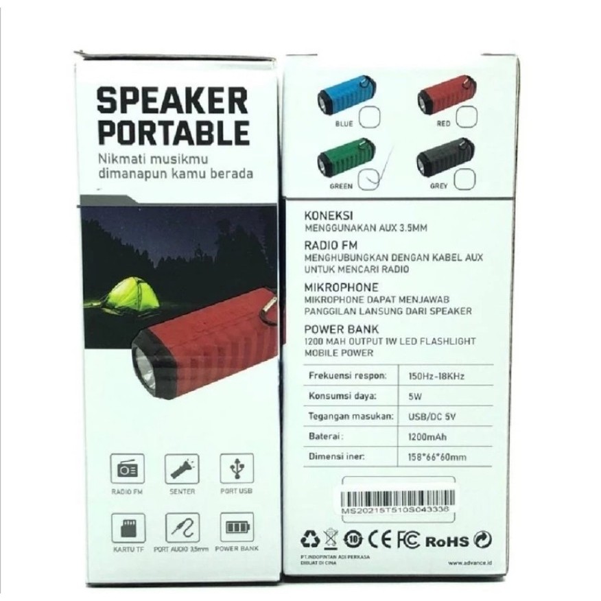 Advance Digitals T-510 Spesial Speaker Bass Multifungsi Plus Senter Speaker Bass Bergaransi Resmi