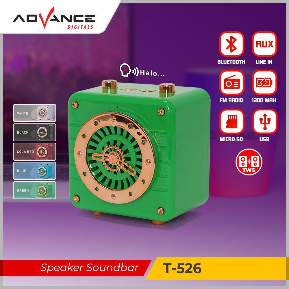 Advance Digitals T-526 Portable Speaker Bluetooth Speaker Bass Speaker Mantap Garansi Resmi