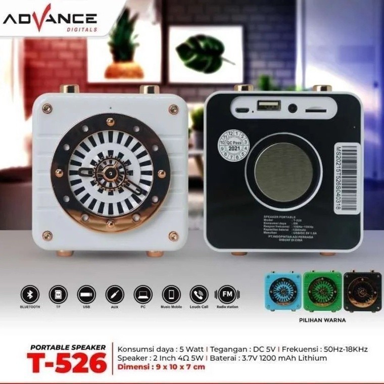 Advance Digitals T-526 Portable Speaker Bluetooth Speaker Bass Speaker Mantap Garansi Resmi