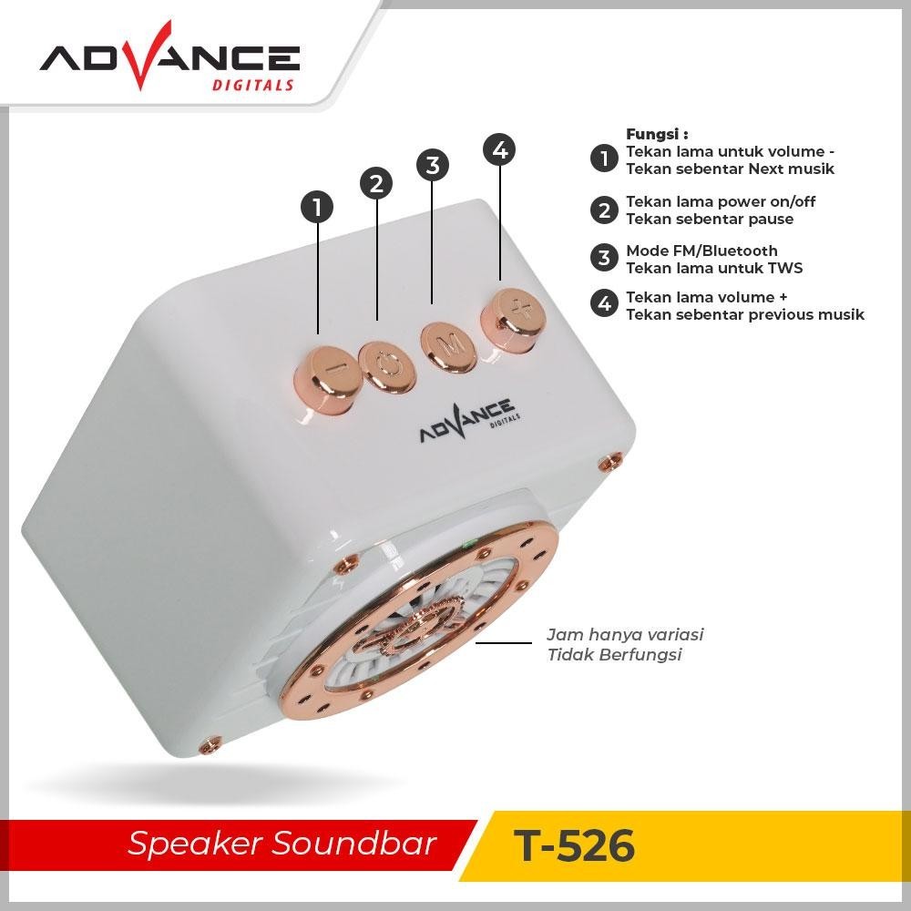 Advance Digitals T-526 Portable Speaker Bluetooth Speaker Bass Speaker Mantap Garansi Resmi