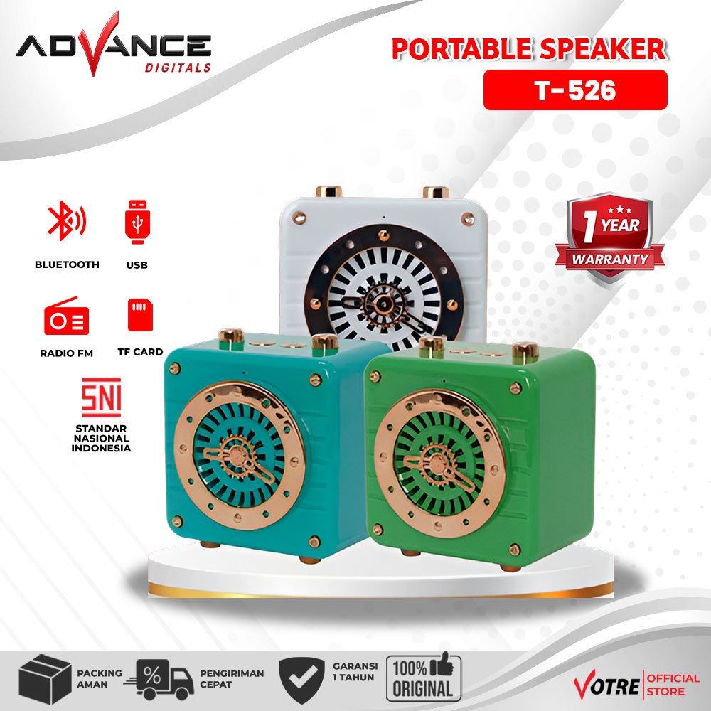 Advance Digitals T-526 Portable Speaker Bluetooth Speaker Bass Speaker Mantap Garansi Resmi