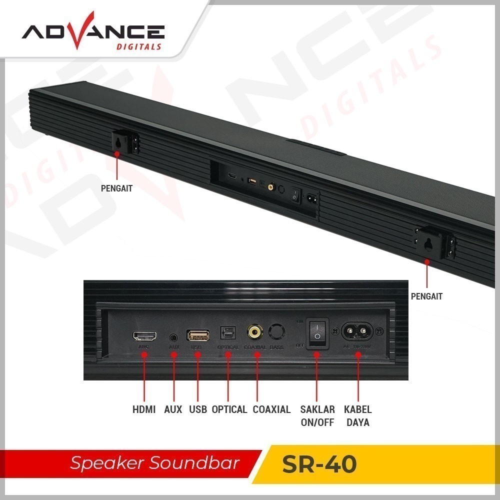 Advance Digitals Bluetooth Speaker Soundbar Music Box Sub woofer SR40 TV Speakers