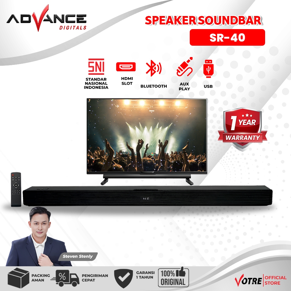 Advance Digitals Bluetooth Speaker Soundbar Music Box Sub woofer SR40 TV Speakers