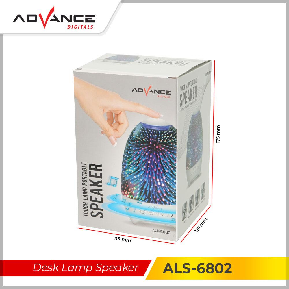 Advance Digitals ALS6802 Speaker Portable Bluetooth Touch Lamp Speaker Portable Desk Lamp Speaker Lampu Flame Lamp