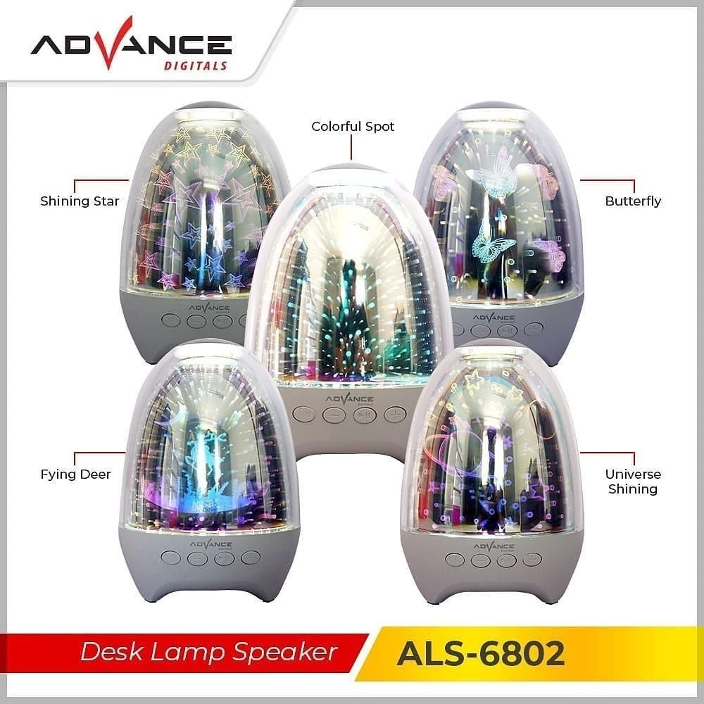 Advance Digitals ALS6802 Speaker Portable Bluetooth Touch Lamp Speaker Portable Desk Lamp Speaker Lampu Flame Lamp