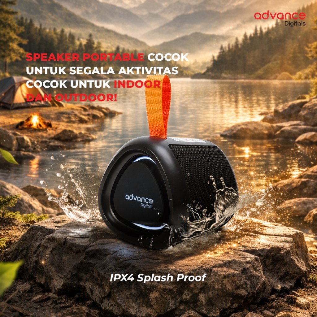 Advance Digitals V-4 Speaker Splash Proof Portable Bass Bluetooth Speaker Garansi 12 Bulan