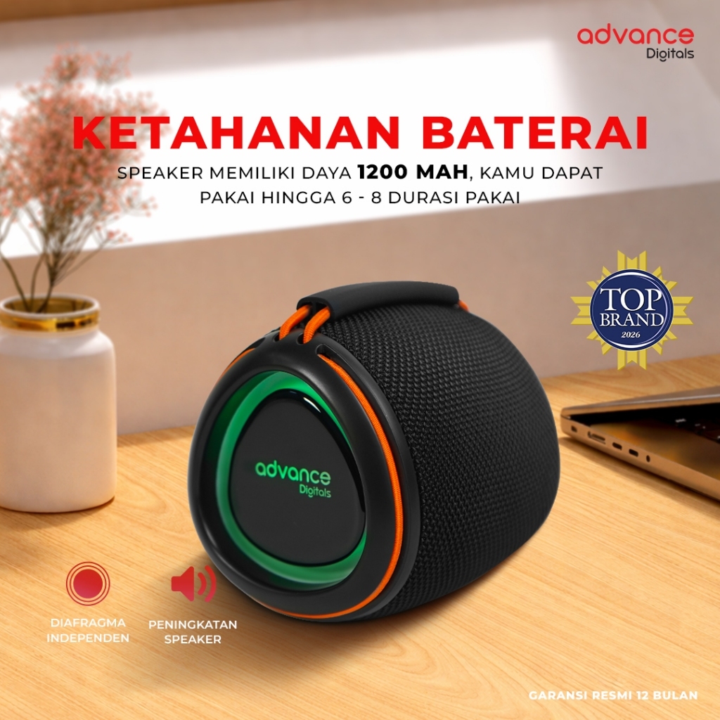 Advance Digitals V-5 Speaker Portable Bass Bluetooth Speaker Garansi 12 Bulan
