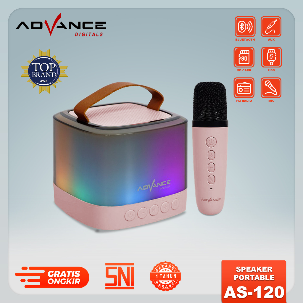 Advance Portable Karaoke Speaker AS-120 Lampu Tidur Speaker Karaoke Speaker Advance Speaker Salon Advance Speaker Aestetik Garansi Resmi 1 Tahun