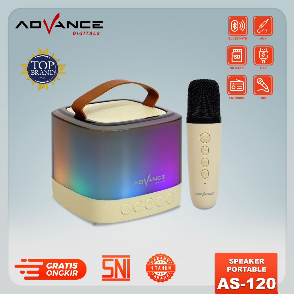 Advance Portable Karaoke Speaker AS-120 Lampu Tidur Speaker Karaoke Speaker Advance Speaker Salon Advance Speaker Aestetik Garansi Resmi 1 Tahun