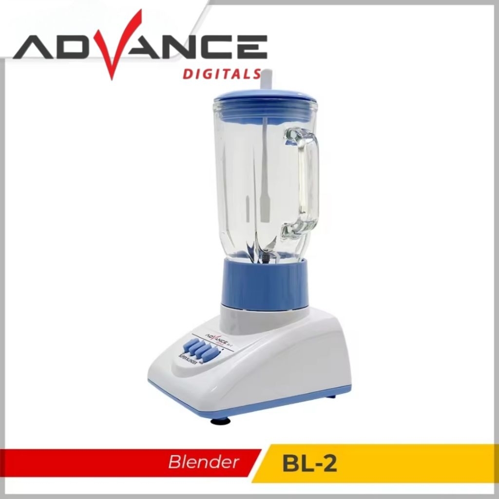 Advance Digitals BL2 Blender Kaca 2in1 Mixer 1.25L Food Masher 4 Mata Pisau Multifungsi Bergaransi  Food chopper