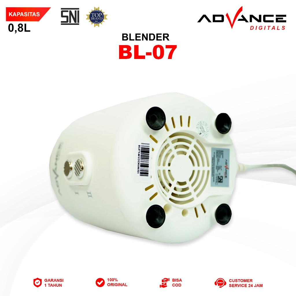 Advance Digitals BL-7 Blender Listrik 800ml 2 Kecepatan Daya 300 Watt Garansi Resmi 1 Tahun