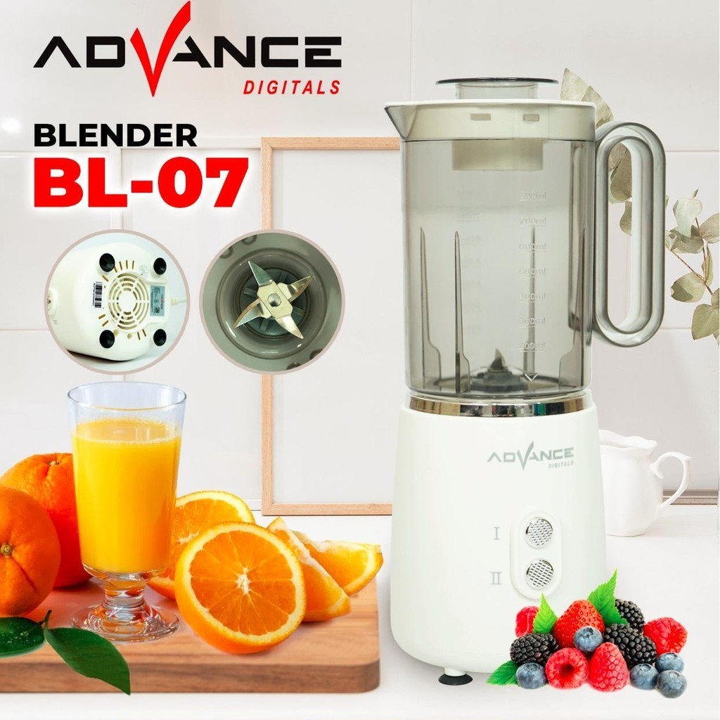 Advance Digitals BL-7 Blender Listrik 800ml 2 Kecepatan Daya 300 Watt Garansi Resmi 1 Tahun