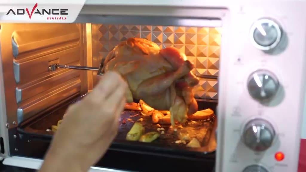 Advance Digitals AOV-600 Oven Listrik 33 Liter Big Oven Listrik 800 W Ayam Bakar 360° rotasi Panggang secara merata Pemanas Atas Bawah Garansi 1 Tahun