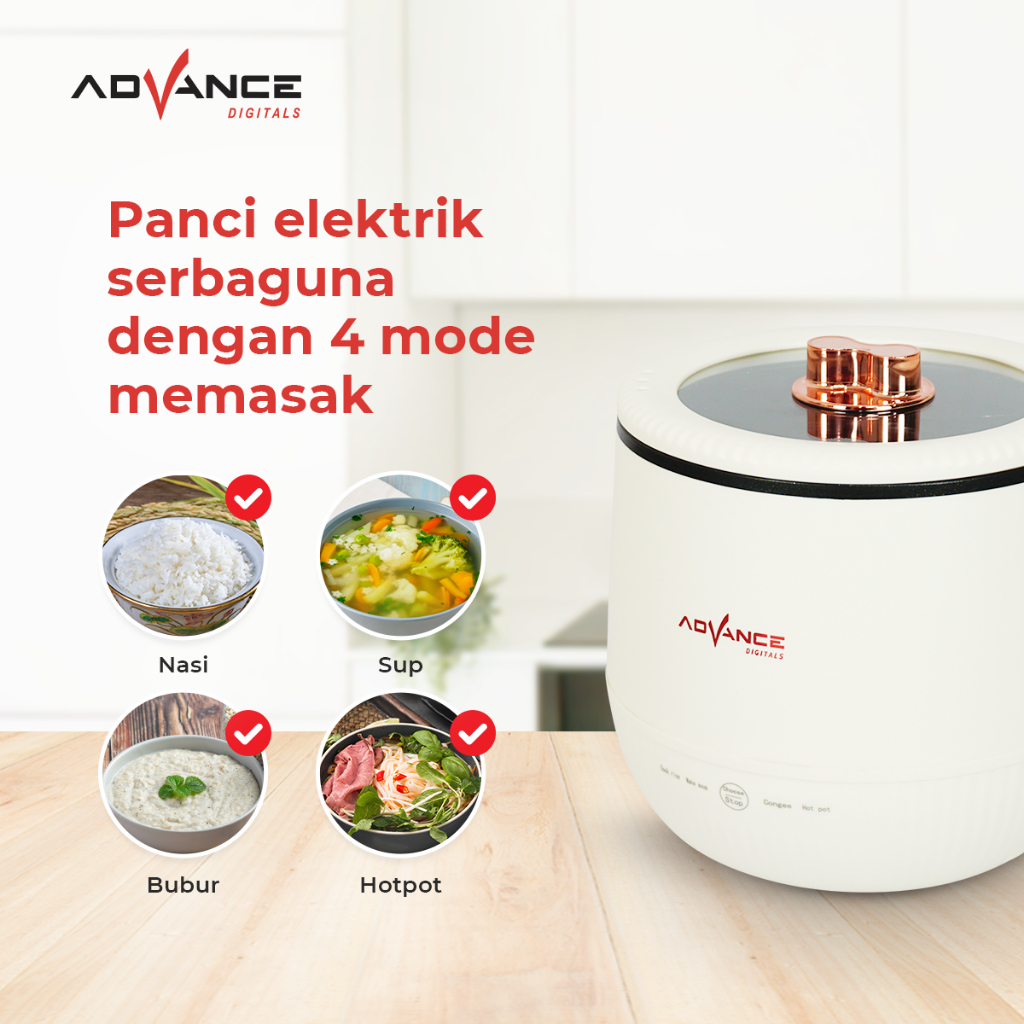 Advanve Digitals Panci Listrik Multifungsi Bisa Masak Nasi C-330 GARANSI RESMI 1TAHUN