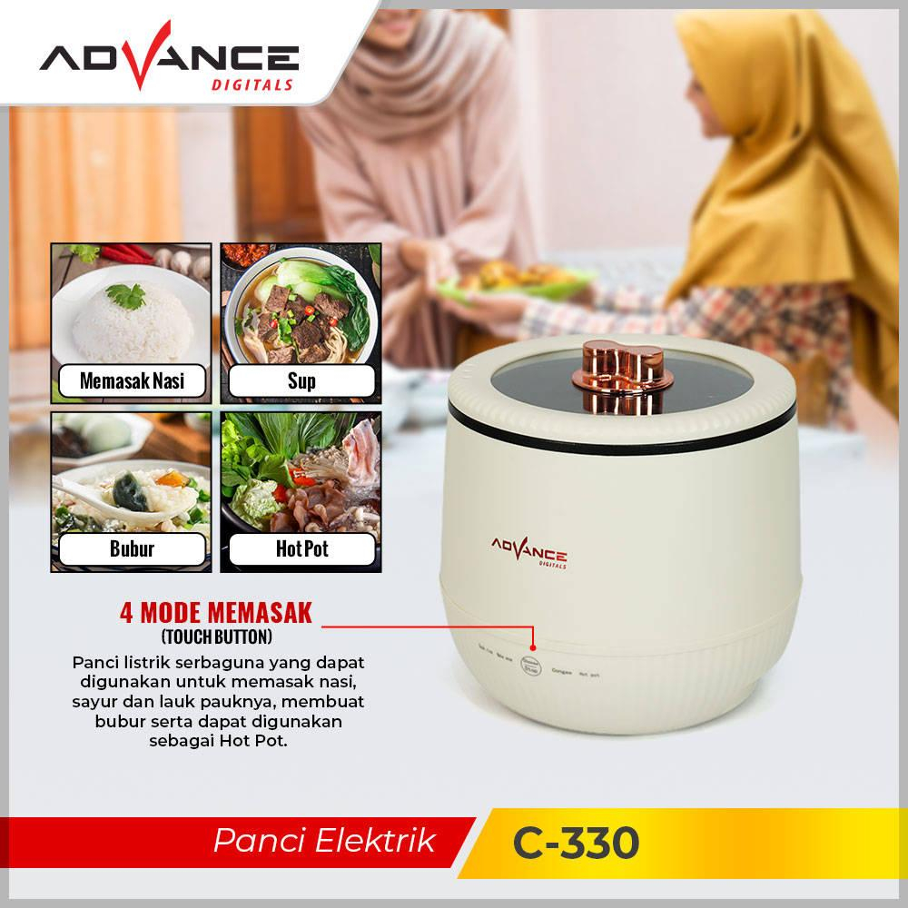 Advanve Digitals Panci Listrik Multifungsi Bisa Masak Nasi C-330 GARANSI RESMI 1TAHUN