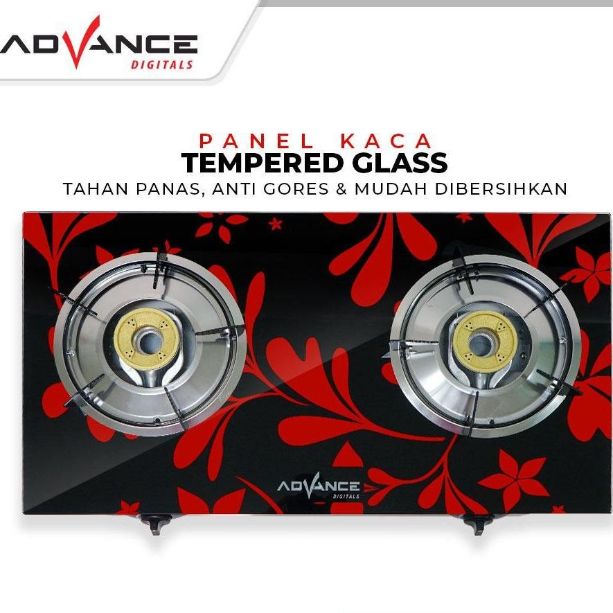 Advance Kompor Gas Kaca Tempered Glass 2 Tungku Advance GB-201K Garansi 1 Tahun