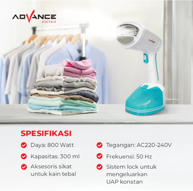 Advance STK-800 Setrika Uap Portable Setrika Uap Vertikal Garansi Resmi
