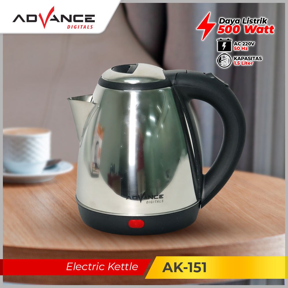 Advance AK181 Kettle Listrik 1.8L Teko Listrik Anti-rust thermos Stainless Steel with Cool Touch Handle