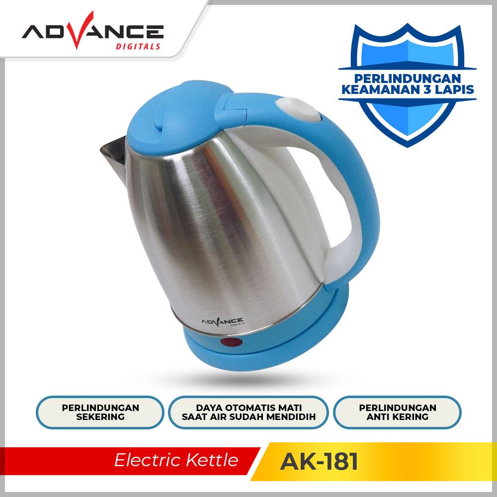 Advance AK181 Kettle Listrik 1.8L Teko Listrik Anti-rust thermos Stainless Steel with Cool Touch Handle