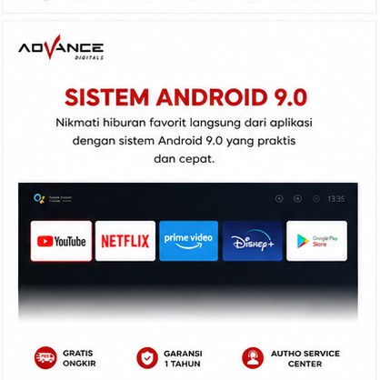 Advance AP 01 Proyektor Portabel, Proyeksi Pintar HD 1080P Home Theater Android  6500 Lumens Full HD LCD LED Garansi 12 Bulan