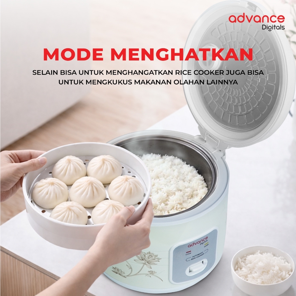 Advance A-21 Rice Cooker Elektrik Penanak Nasi Multifungsi 1.8 L 3in1 Garansi Resmi 1 Tahun Bisa COD