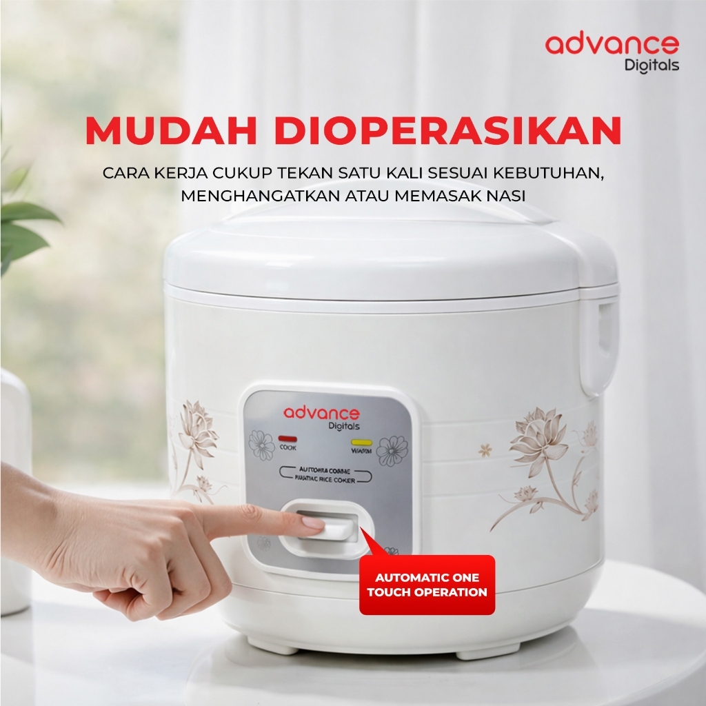 Advance A-21 Rice Cooker Elektrik Penanak Nasi Multifungsi 1.8 L 3in1 Garansi Resmi 1 Tahun Bisa COD