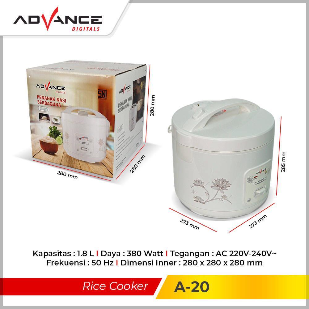 Advance A-21 Rice Cooker Elektrik Penanak Nasi Multifungsi 1.8 L 3in1 Garansi Resmi 1 Tahun Bisa COD