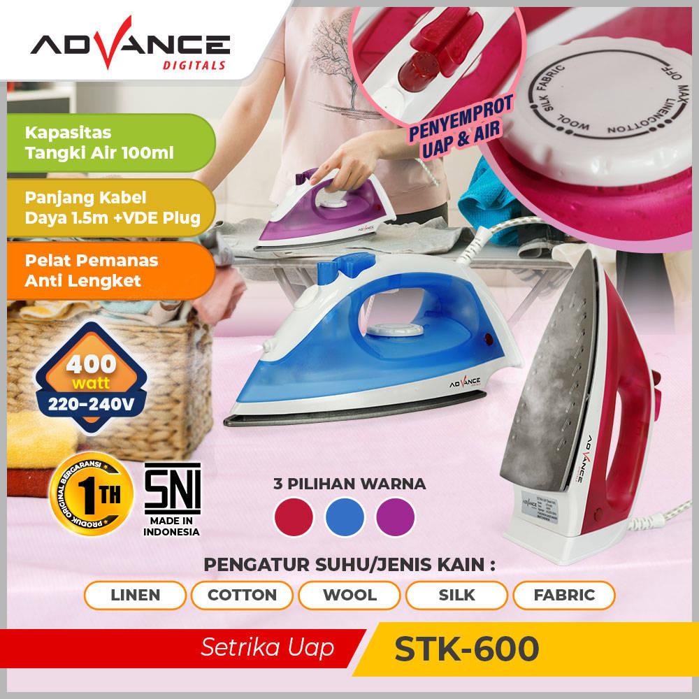 Advance Setrika Uap Listrik Anti Lengket Advance STK-600 Garansi Resmi 1 Tahun