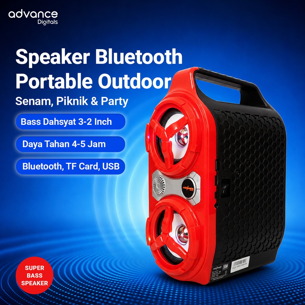 Advance Digitals KS-614 Speaker Portable Bluetooth dengan 1 Mic Wireless Karaoke