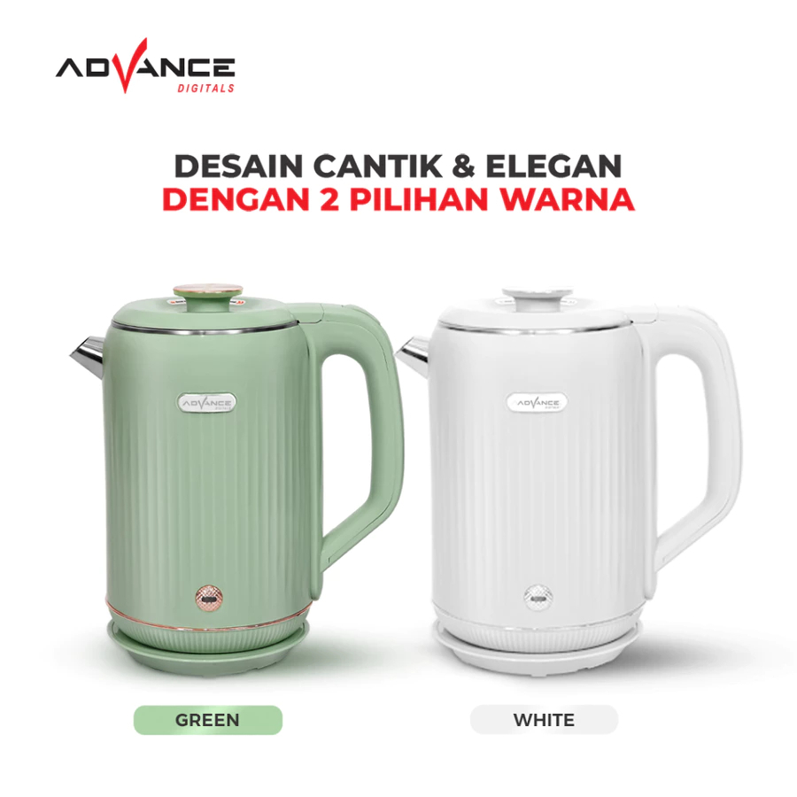 Advance Digitals - AK-303 Electric Kettle Kapasitas 2L Teko Listrik 800 Watt Garansi Resmi 1 Tahun